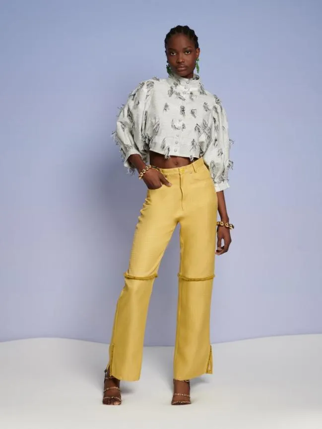Womenswear Ghospell Priya Fray Trousers Mustard Yellow Sister Jane Womenswear Ghospell Priya Fray Trousers Mustard Yellow Sister Jane
