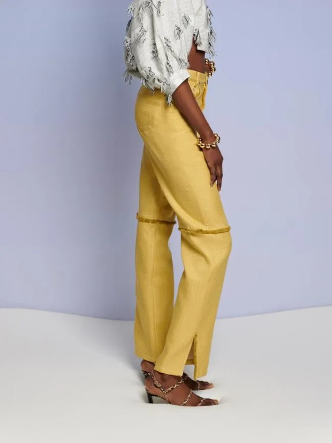 Womenswear Ghospell Priya Fray Trousers Mustard Yellow Sister Jane Womenswear Ghospell Priya Fray Trousers Mustard Yellow Sister Jane