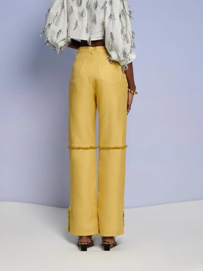 Womenswear Ghospell Priya Fray Trousers Mustard Yellow Sister Jane Womenswear Ghospell Priya Fray Trousers Mustard Yellow Sister Jane