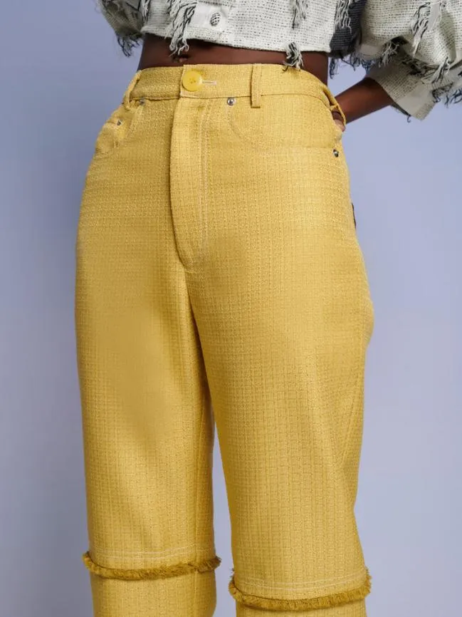 Womenswear Ghospell Priya Fray Trousers Mustard Yellow Sister Jane Womenswear Ghospell Priya Fray Trousers Mustard Yellow Sister Jane