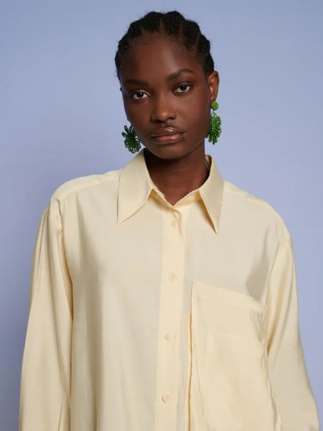 Womenswear Ghospell Reina Double Pocket Shirt Pastel Yellow Sister Jane Womenswear Ghospell Reina Double Pocket Shirt Pastel Yellow Sister Jane