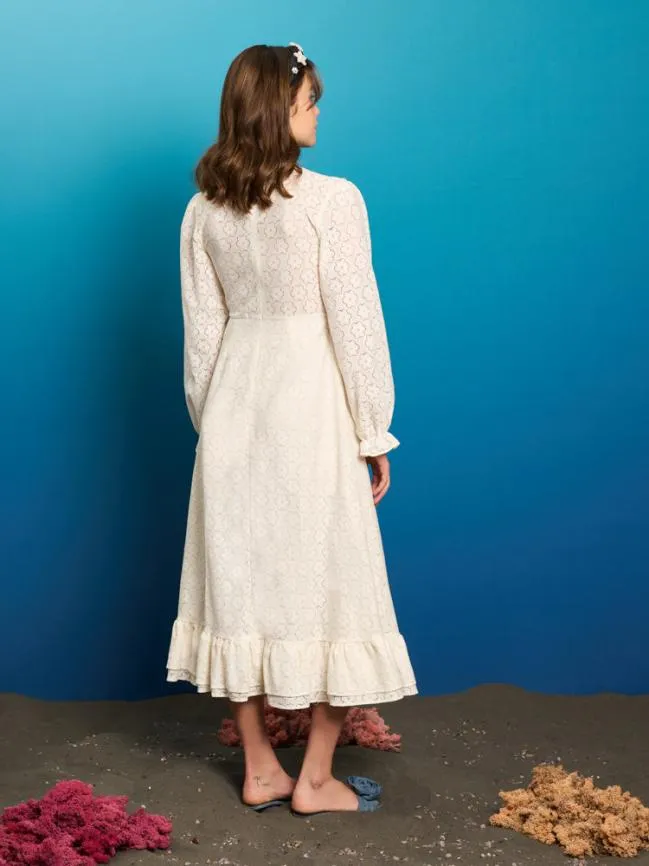 Womenswear Neptune039s Lace Midi Dress White Cream Sister Jane Womenswear Neptune039s Lace Midi Dress White Cream Sister Jane