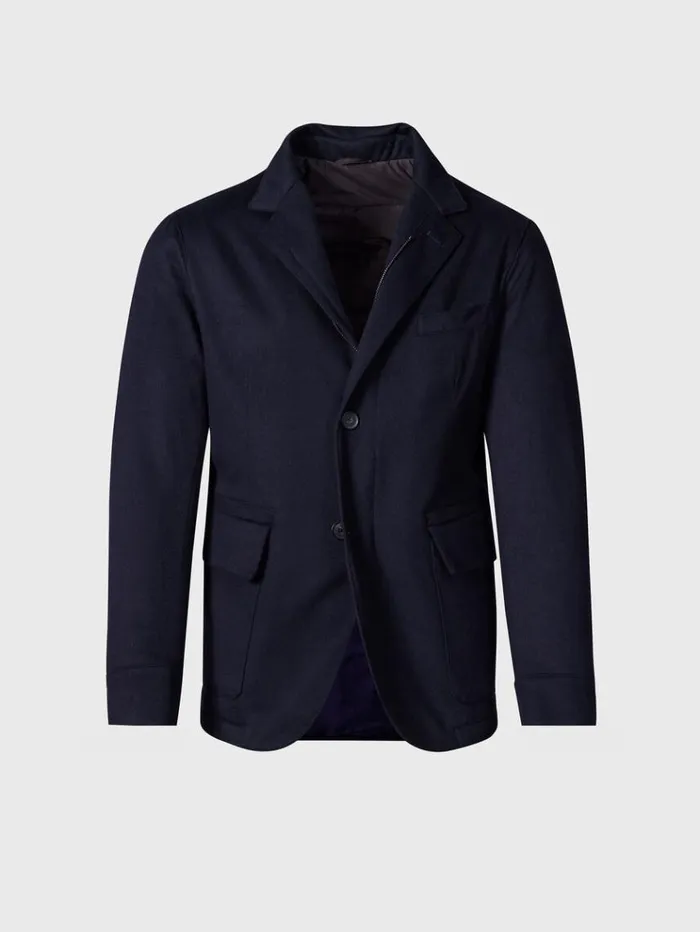 Wool and Cashmere Hybrid Blazer Navy Men Paul Stuart Outerwear