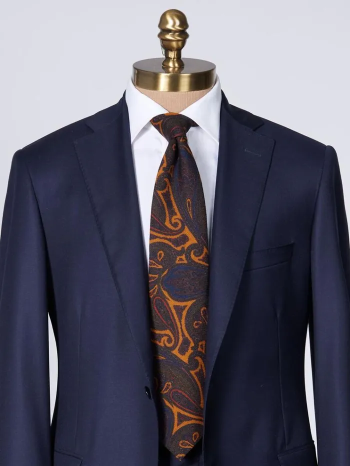 Wool Paisley Tie Blue Men Paul Stuart Ties
