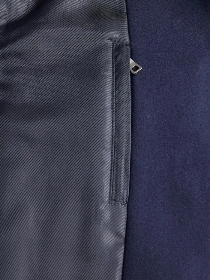 Wool Zip Jacket Navy Men Paul Stuart Outerwear
