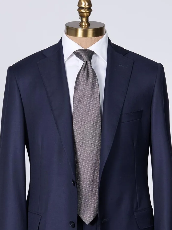 Woven Silk Micro Pattern Tie Silver Men Paul Stuart Ties