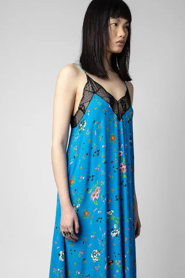 Zadig and Voltaire Dresses RISTY CREPE UMA AZUR 8211 Women