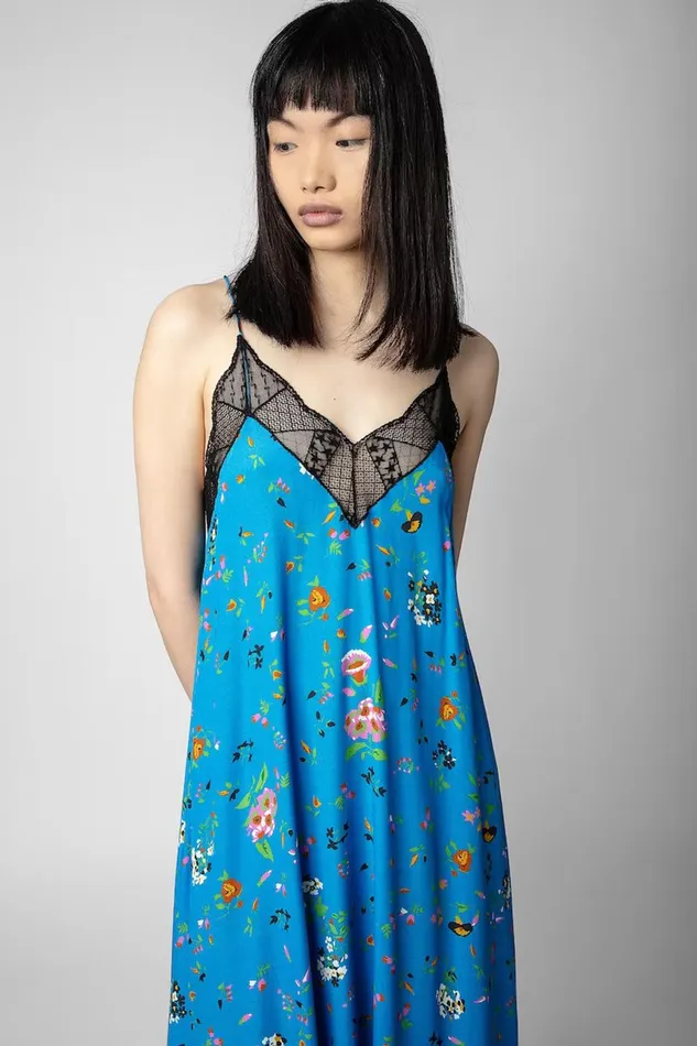 Zadig and Voltaire Dresses RISTY CREPE UMA AZUR 8211 Women