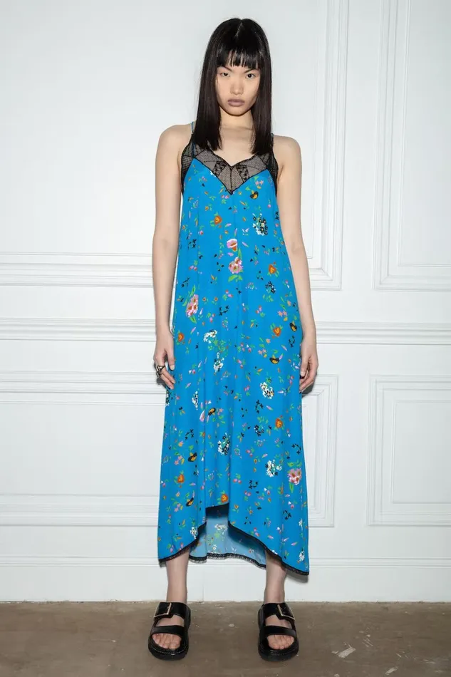 Zadig and Voltaire Dresses RISTY CREPE UMA AZUR 8211 Women