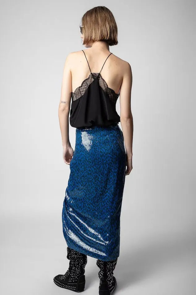 Zadig and Voltaire Skirts and Shorts JAMELIA SEQUIN LEO BLUE 8211 Women Zadig and Voltaire Skirts and Shorts JAMELIA SEQUIN LEO BLUE 8211 Women